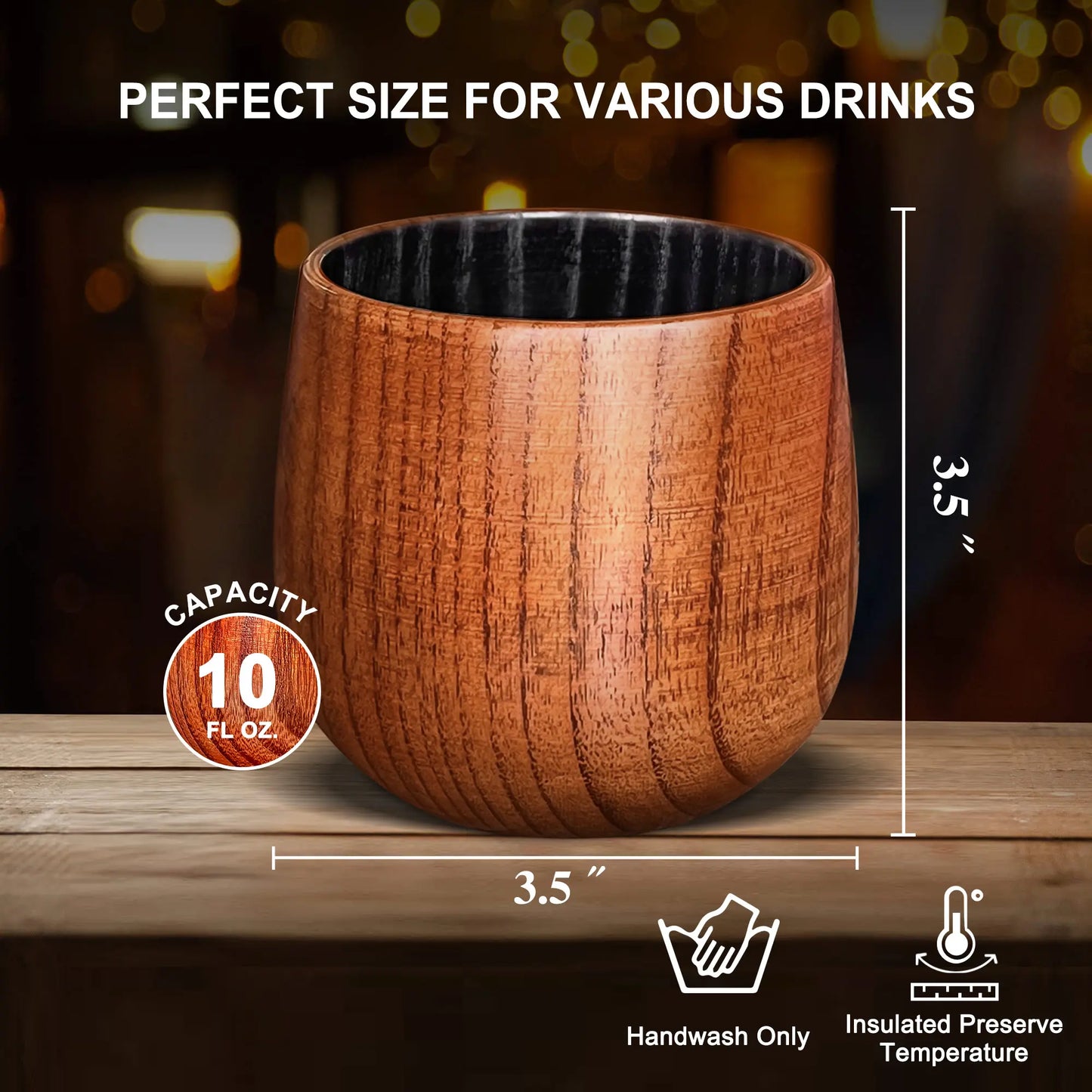 Savor your finest bourbon with our wooden whiskey glass. The articrafted bourbon glass perfectly preserves the flavor, bringing you or your loved one back to the days when whiskey was aged and charred in traditional oak barrels to make bourbon