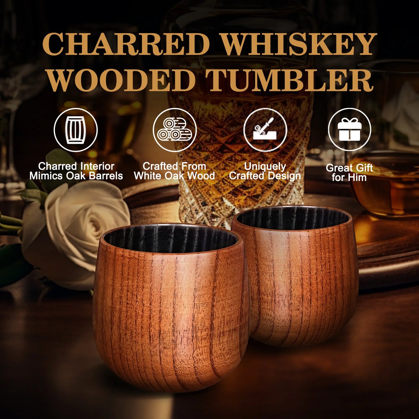 perfect Birthday Gifts For Dad, Husband, or Brother - Looking for whiskey gifts for men for that awesome man in your life? articrafted has you covered with quality wooden drinking glasses at an affordable price
Patent Pending With articrafted- you'll be drinking your bourbon as it was intended, straight from the barrel out of our beautiful wooden cup design. Our wooden glass make for a great anniversary gift for him
