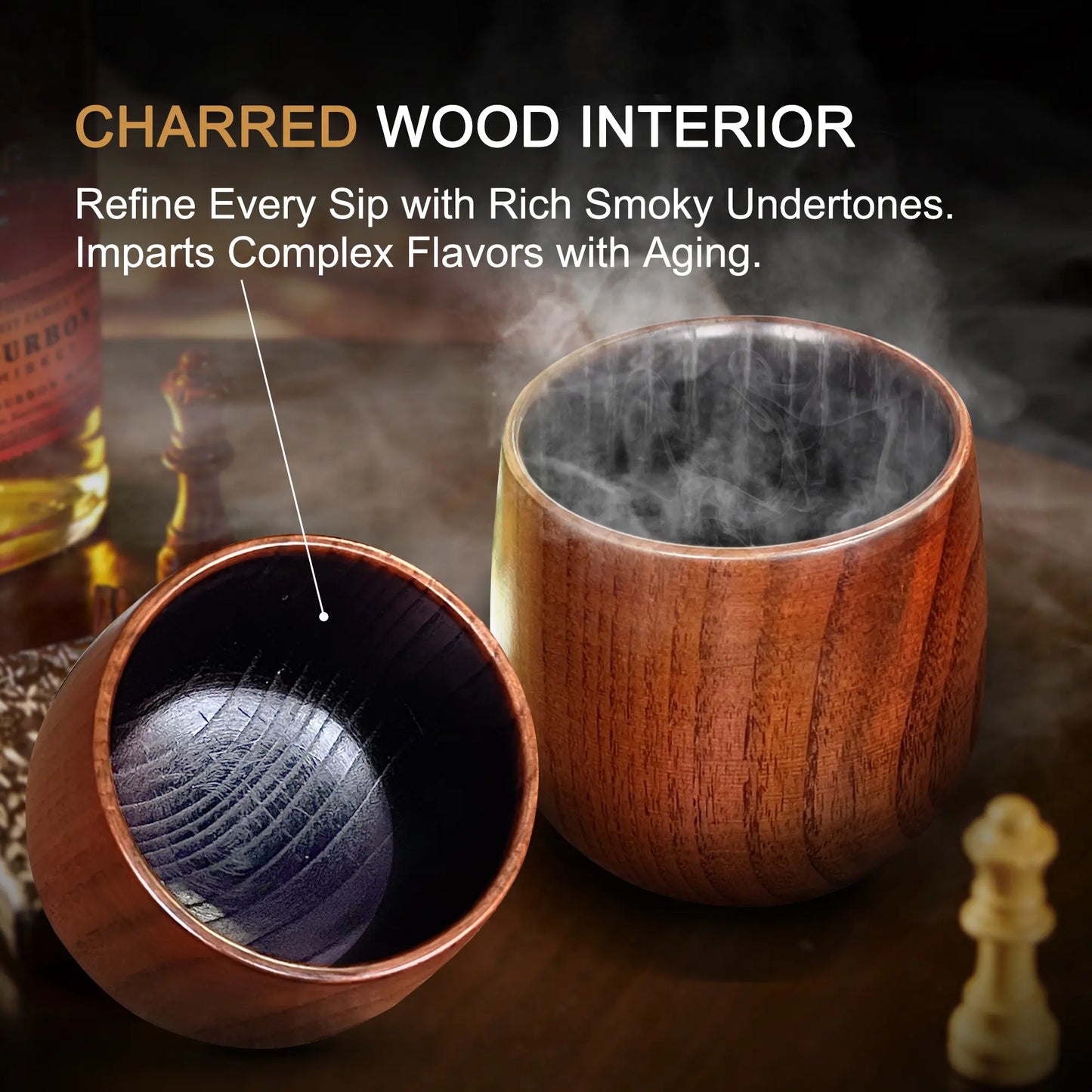 Flavor-Enhancing Cup: Crafted to preserve and enhance the natural flavors of bourbon, mimicking the traditional oak barrel aging process. Perfect for savoring the rich, complex notes of your favorite spirits.
Exceptional Durability: Forget the fragility of standard glass. BearSkill glasses are crafted from robust, high-quality wood, designed to resist breakage and withstand the test of time, ensuring that your investment not only lasts but becomes a part of countless cherished moments.