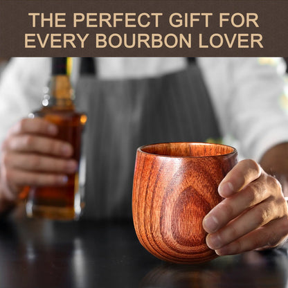 Ideal gift for whiskey lovers: handcrafted wooden bourbon glass that enhances every sip.