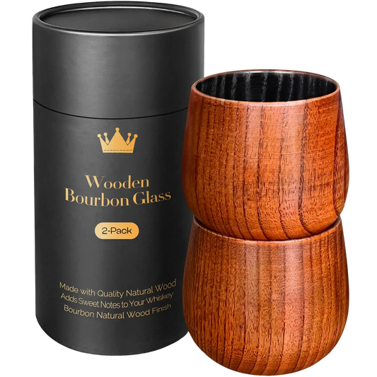 Flavor Preserving - Savor your finest bourbon with our new charred wooden whiskey glass. The articrafted bourbon glass perfectly preserves the flavor, bringing you or your loved one back to the days when whiskey was aged and charred in traditional oak barrels to make bourbon
Durable - Worried about dropping your nice whisky glasses and it shattering into a million pieces? Well we that won't happen with our wooden bourbon glasses. The articrafted bourbon glass is designed for whiskey lovers